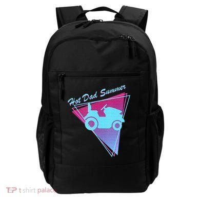 Hot Dad Summer Funny 80s Retro Riding Lawn Mower Backpack