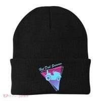 Hot Dad Summer Funny 80s Retro Riding Lawn Mower Beanie thumb 0