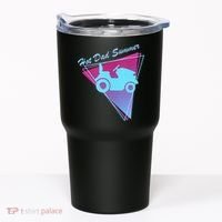Hot Dad Summer Funny 80s Retro Riding Lawn Mower Tumbler thumb 0