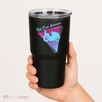 Hot Dad Summer Funny 80s Retro Riding Lawn Mower Tumbler thumb 2