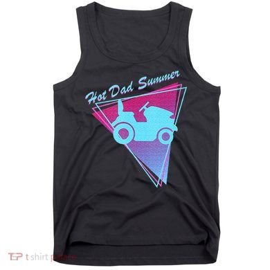 Hot Dad Summer Funny 80s Retro Riding Lawn Mower Tank Top