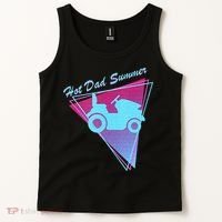 Hot Dad Summer Funny 80s Retro Riding Lawn Mower Tank Top thumb 2