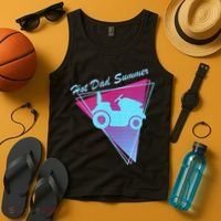 Hot Dad Summer Funny 80s Retro Riding Lawn Mower Tank Top thumb 4