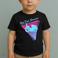 Hot Dad Summer Funny 80s Retro Riding Lawn Mower Toddler T-Shirt thumb 2