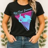 Hot Dad Summer Funny 80s Retro Riding Lawn Mower Women's T-Shirt thumb 2