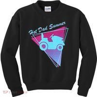 Hot Dad Summer Funny 80s Retro Riding Lawn Mower Kids Sweatshirt thumb 0