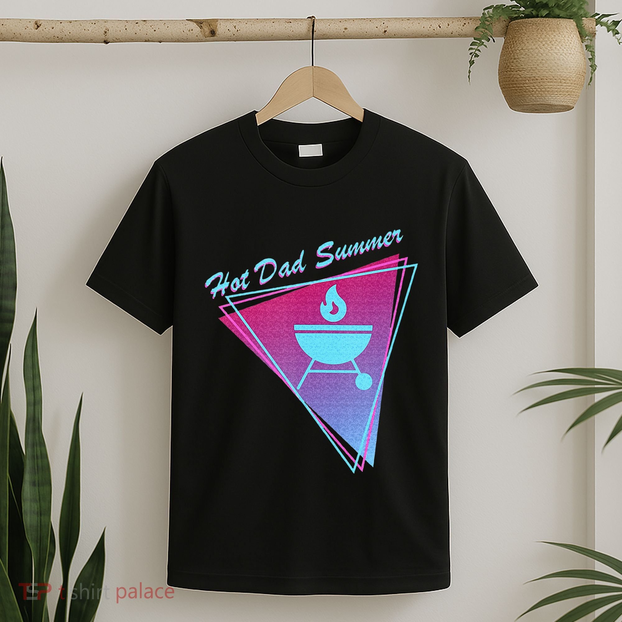 Hot Dad Summer Funny 80s Retro Vintage Charcoal Grill BBQ T-Shirt