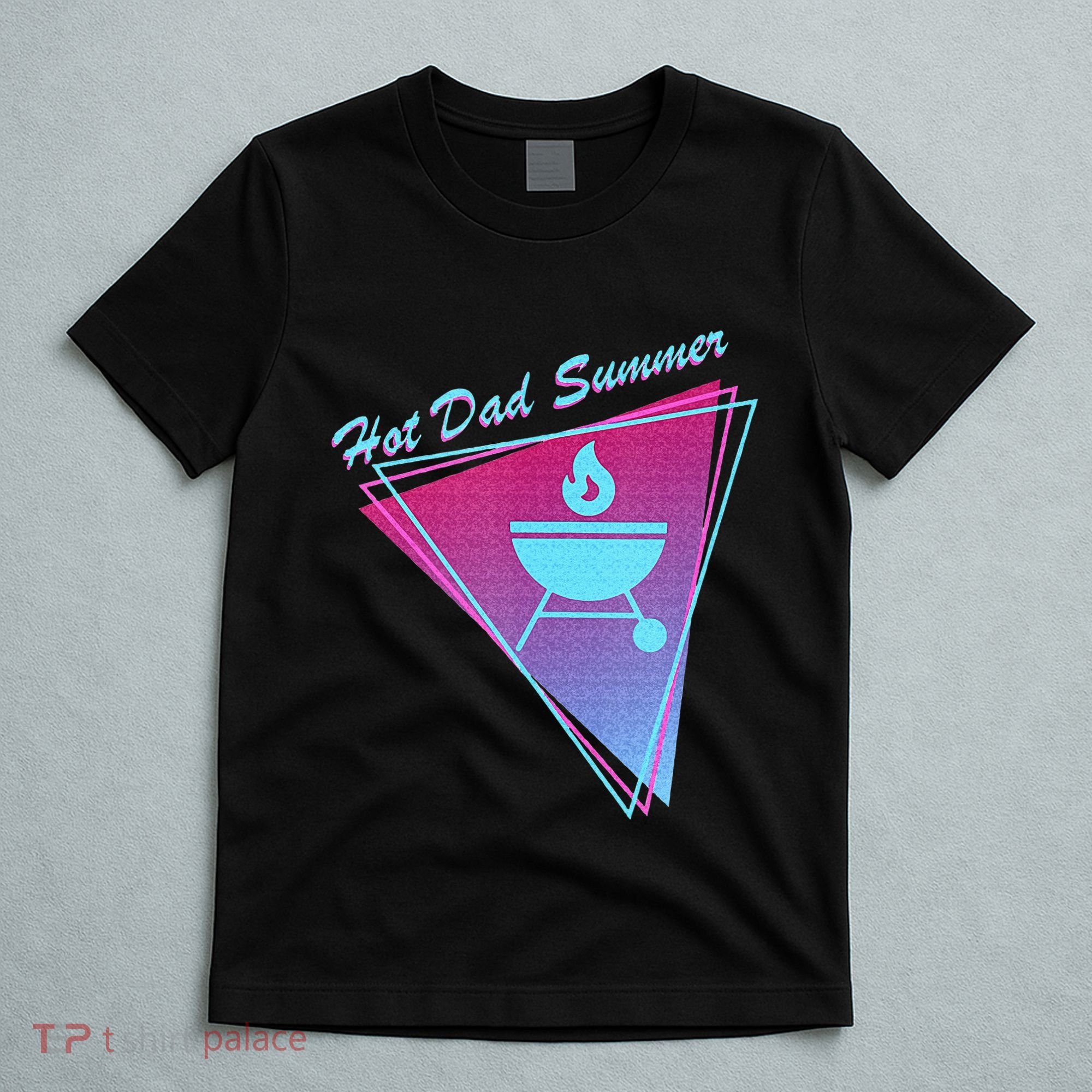 Hot Dad Summer Funny 80s Retro Vintage Charcoal Grill BBQ T-Shirt