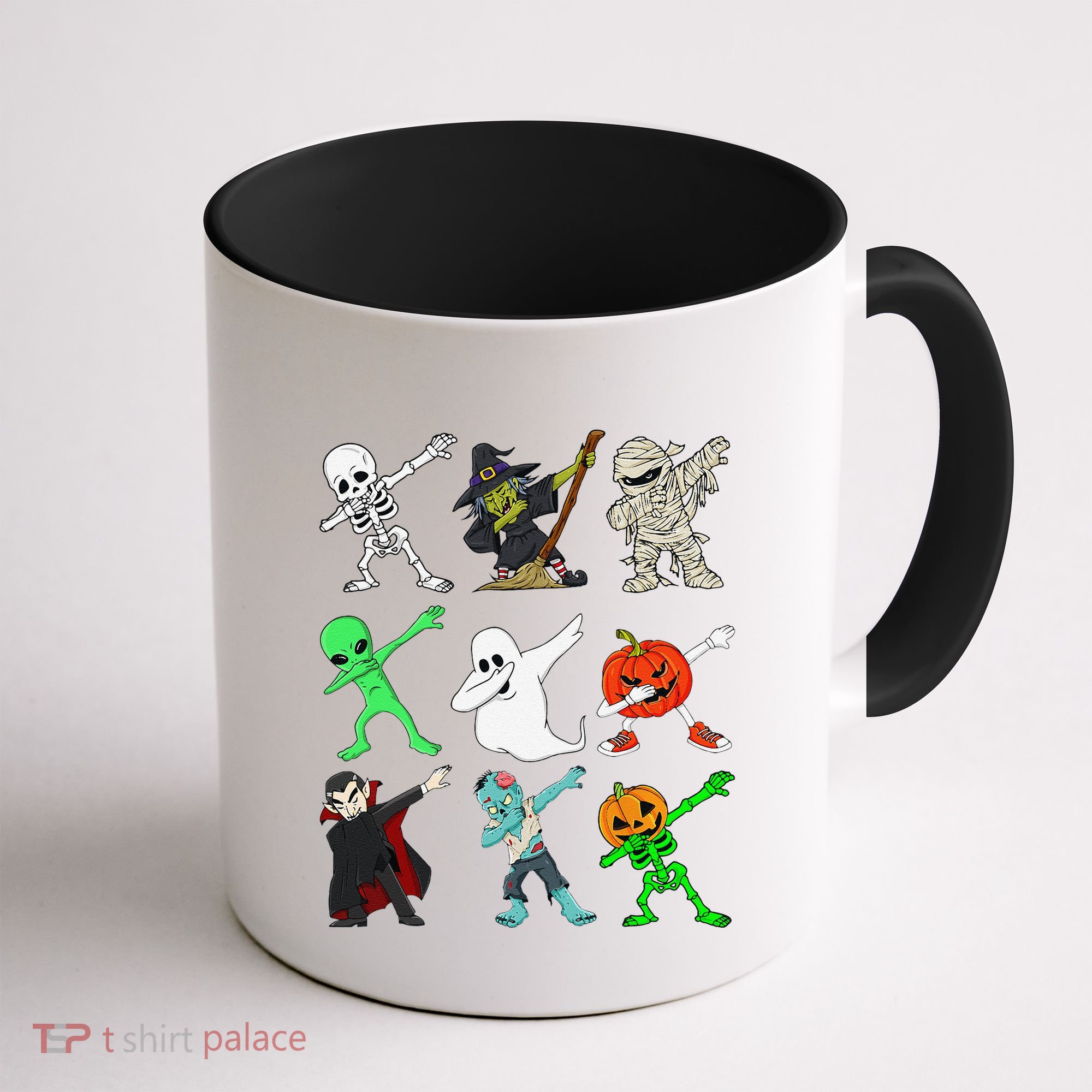 Halloween Dabbing Skeleton Witch And Monsters Coffee Mug