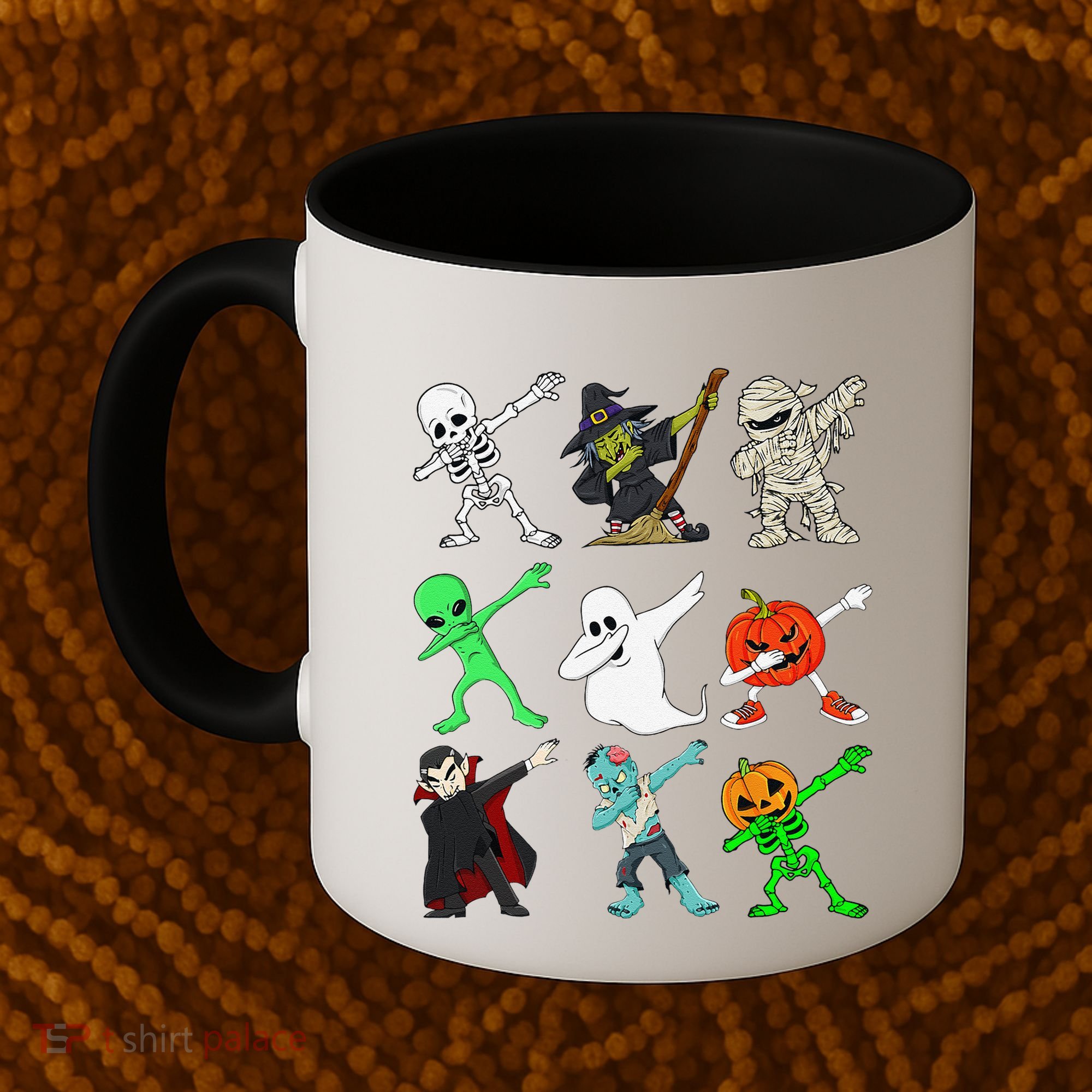 Halloween Dabbing Skeleton Witch And Monsters Coffee Mug