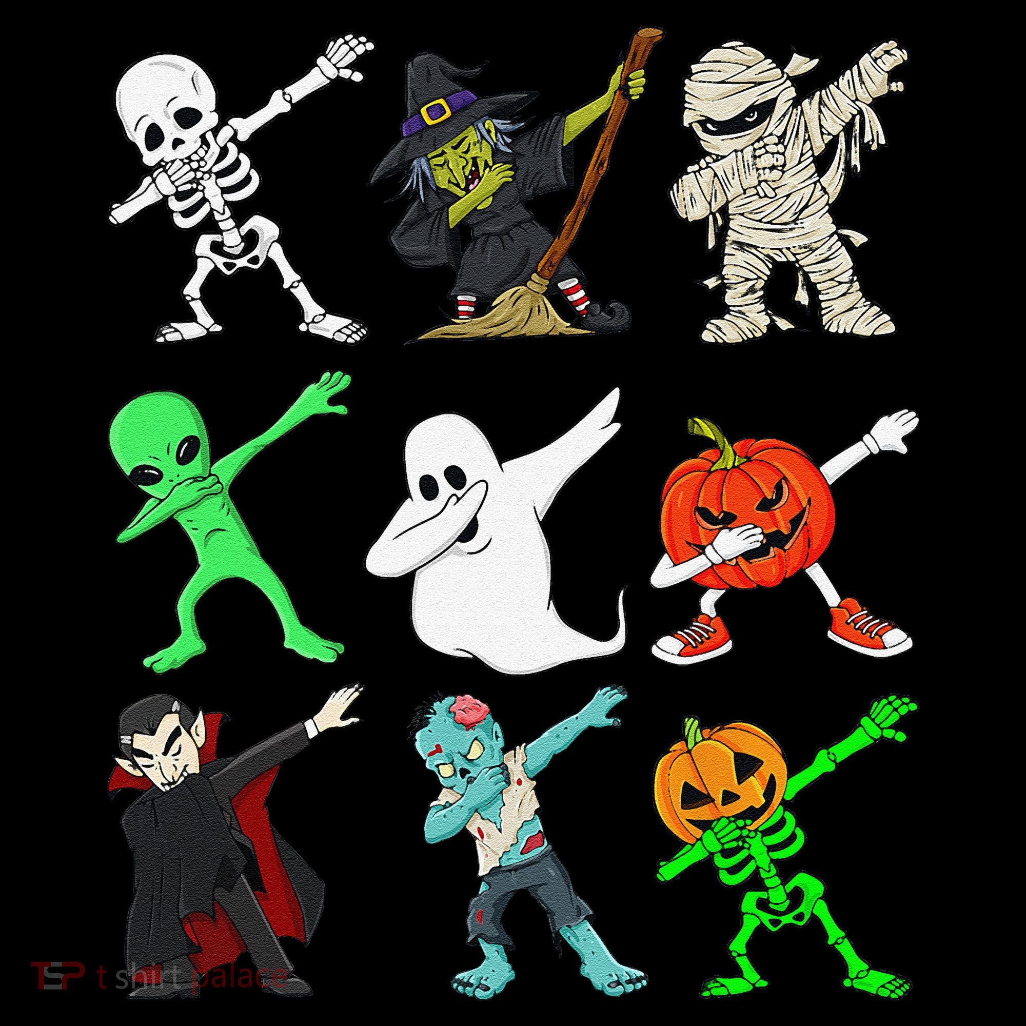 Halloween Dabbing Skeleton Witch And Monsters Coffee Mug