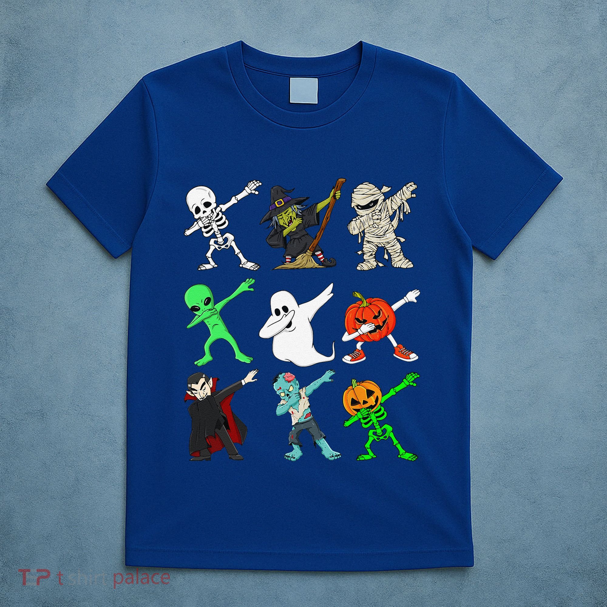 Halloween Dabbing Skeleton Witch And Monsters T-Shirt