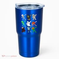 Halloween Dabbing Skeleton Witch And Monsters Tumbler thumb 0