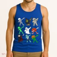 Halloween Dabbing Skeleton Witch And Monsters Tank Top thumb 3