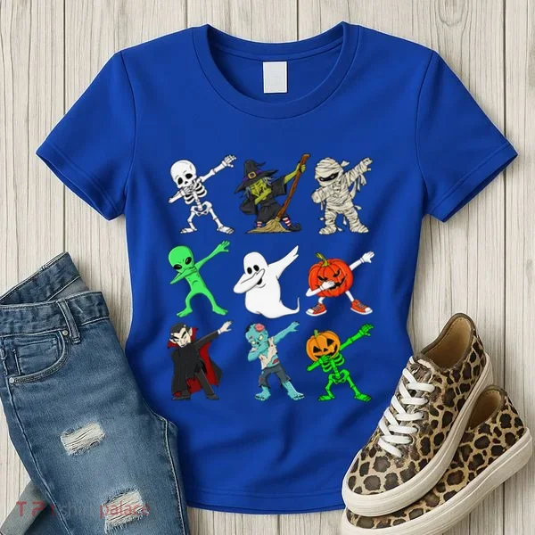 Halloween Dabbing Skeleton Witch And Monsters Women's T-Shirt
