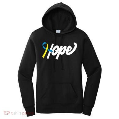 Hope Down Syndrome Awareness Ribbon Women's Hoodie