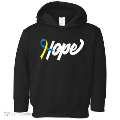 Hope Down Syndrome Awareness Ribbon Toddler Hoodie