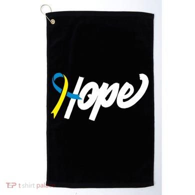 Hope Down Syndrome Awareness Ribbon Golf Towel