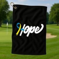 Hope Down Syndrome Awareness Ribbon Golf Towel thumb 1