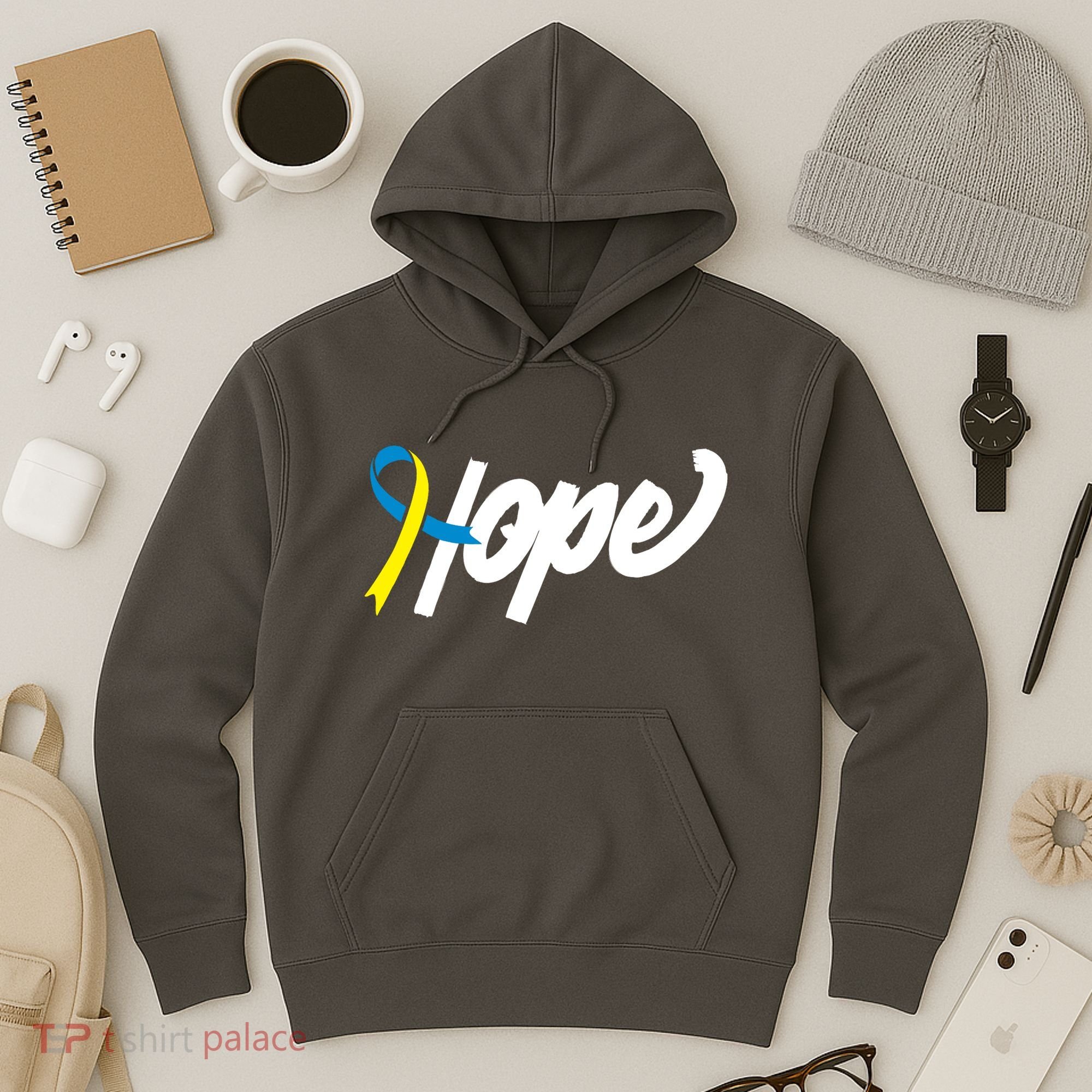 Hope Down Syndrome Awareness Ribbon Hoodie
