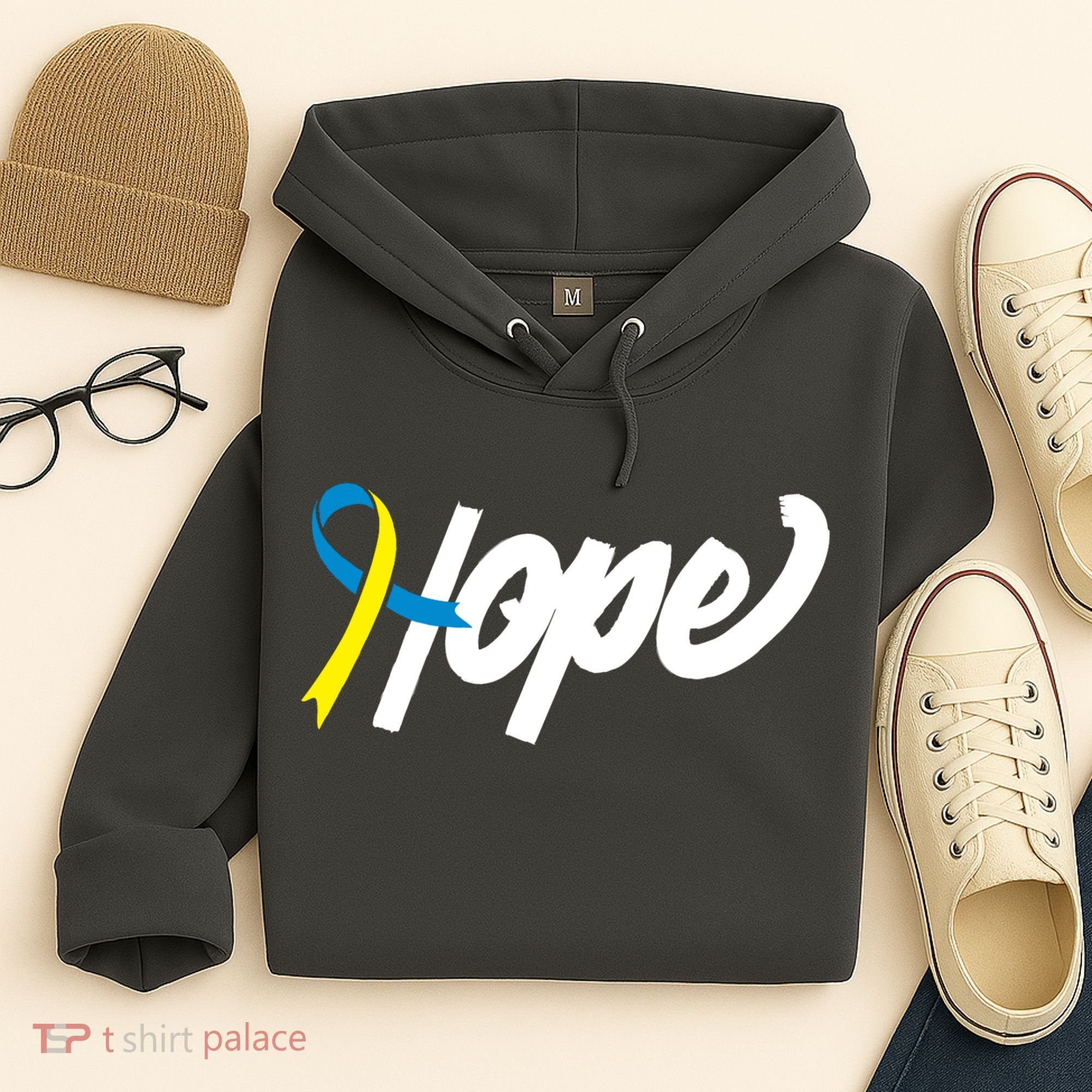 Hope Down Syndrome Awareness Ribbon Hoodie