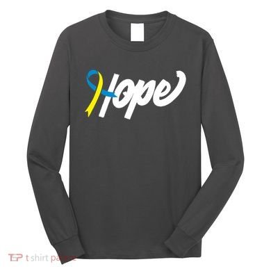 Hope Down Syndrome Awareness Ribbon Long Sleeve Shirt