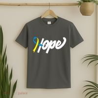 Hope Down Syndrome Awareness Ribbon T-Shirt thumb 2