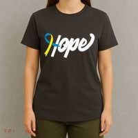 Hope Down Syndrome Awareness Ribbon T-Shirt thumb 4