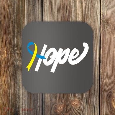Hope Down Syndrome Awareness Ribbon Coaster