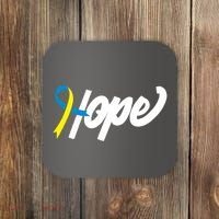 Hope Down Syndrome Awareness Ribbon Coaster thumb 0