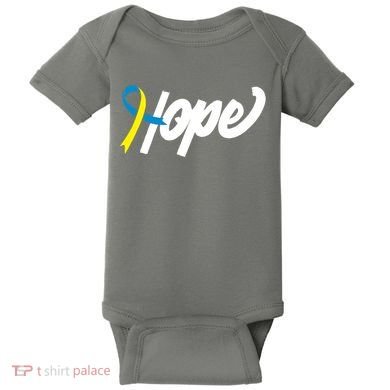 Hope Down Syndrome Awareness Ribbon Baby Bodysuit