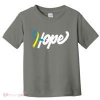 Hope Down Syndrome Awareness Ribbon Toddler T-Shirt thumb 0