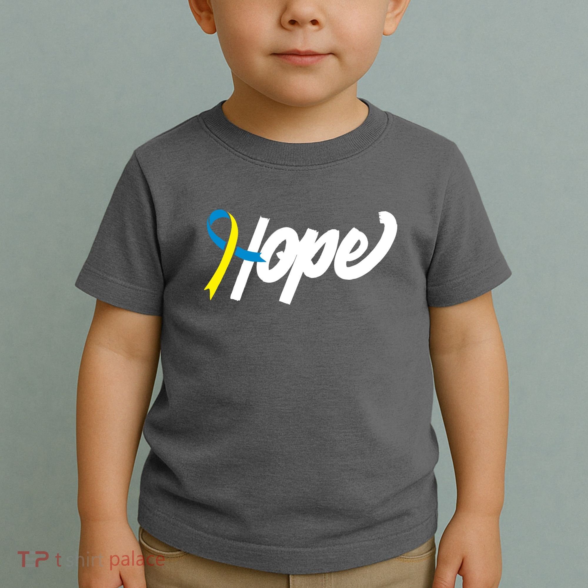 Hope Down Syndrome Awareness Ribbon Toddler T-Shirt