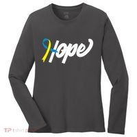 Hope Down Syndrome Awareness Ribbon Women's Long Sleeve Shirt thumb 0