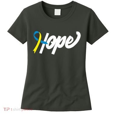Hope Down Syndrome Awareness Ribbon Women's T-Shirt