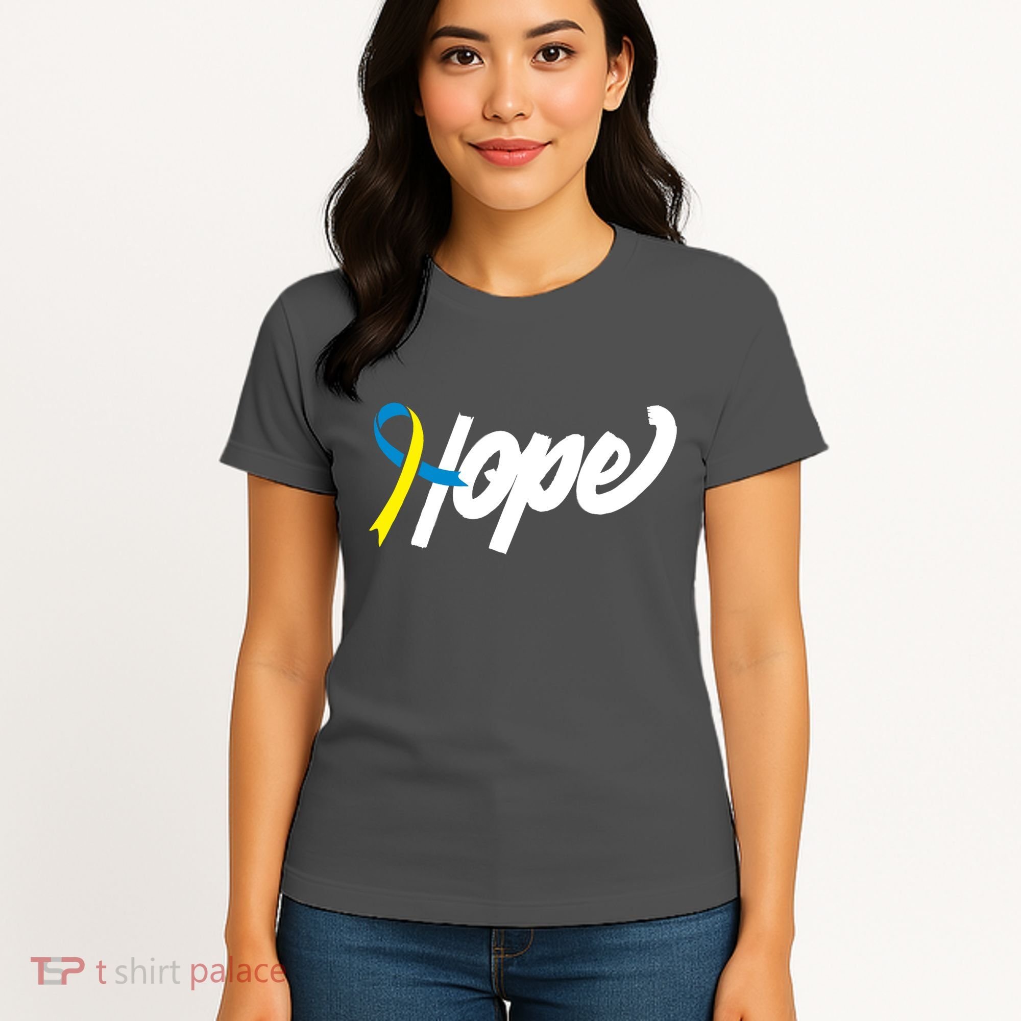 Hope Down Syndrome Awareness Ribbon Women's T-Shirt