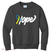 Hope Down Syndrome Awareness Ribbon Kids Sweatshirt thumb 0