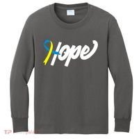 Hope Down Syndrome Awareness Ribbon Kids Long Sleeve Shirt thumb 0