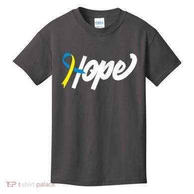 Hope Down Syndrome Awareness Ribbon Kids T-Shirt