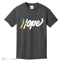 Hope Down Syndrome Awareness Ribbon Kids T-Shirt thumb 0