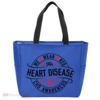 Heart Disease Survivor Chd Heart Disease Awareness Month Cool Gift Tote Bag thumb 0