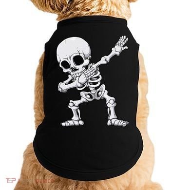Halloween Dabbing Skeleton Skull Rib Cage Dab Dance Doggie Tank