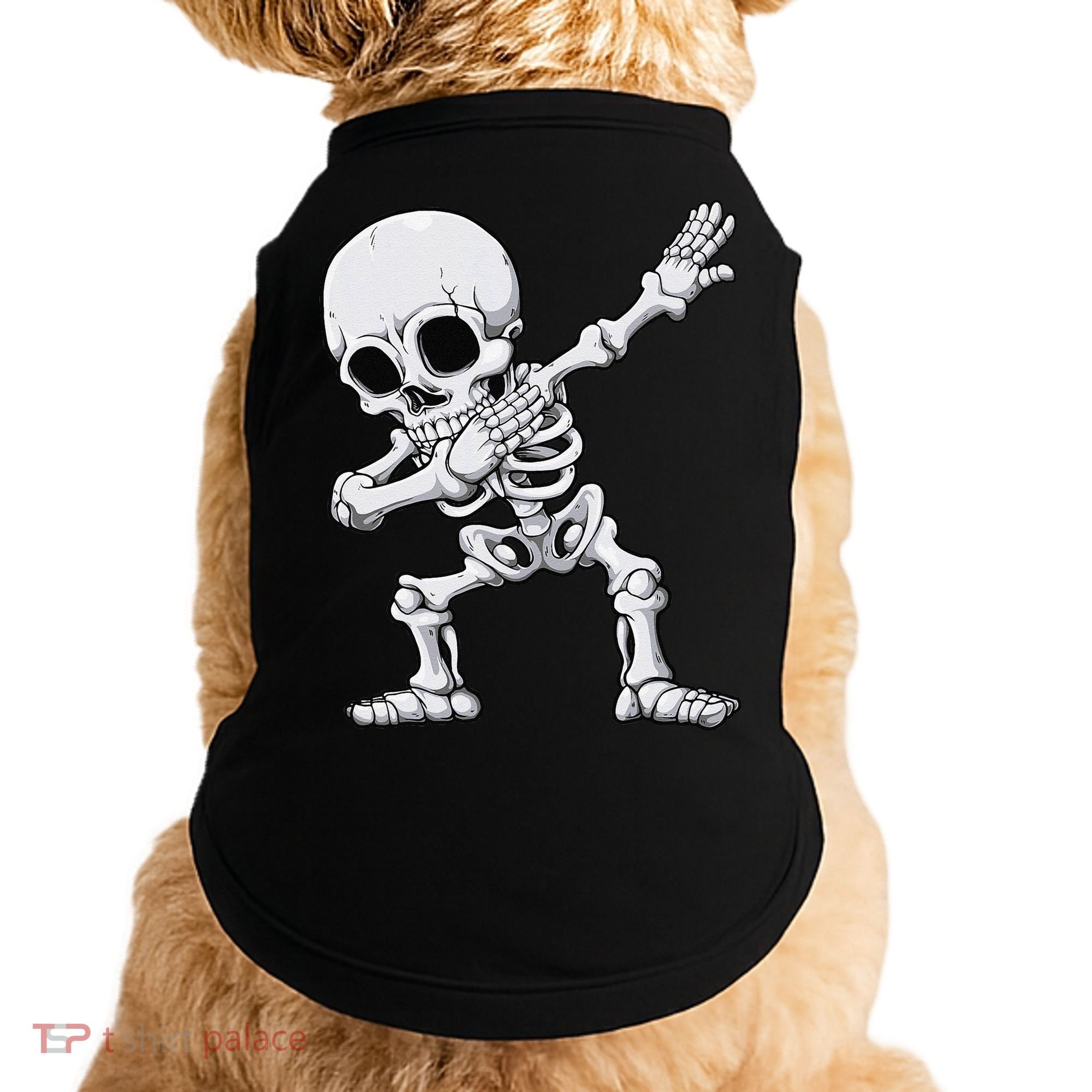 Halloween Dabbing Skeleton Skull Rib Cage Dab Dance Doggie Tank