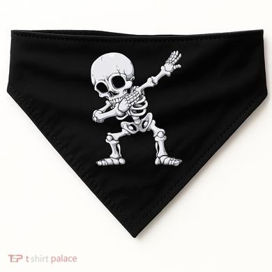 Halloween Dabbing Skeleton Skull Rib Cage Dab Dance USA-Made Doggie Bandana