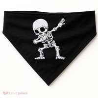 Halloween Dabbing Skeleton Skull Rib Cage Dab Dance USA-Made Doggie Bandana thumb 0