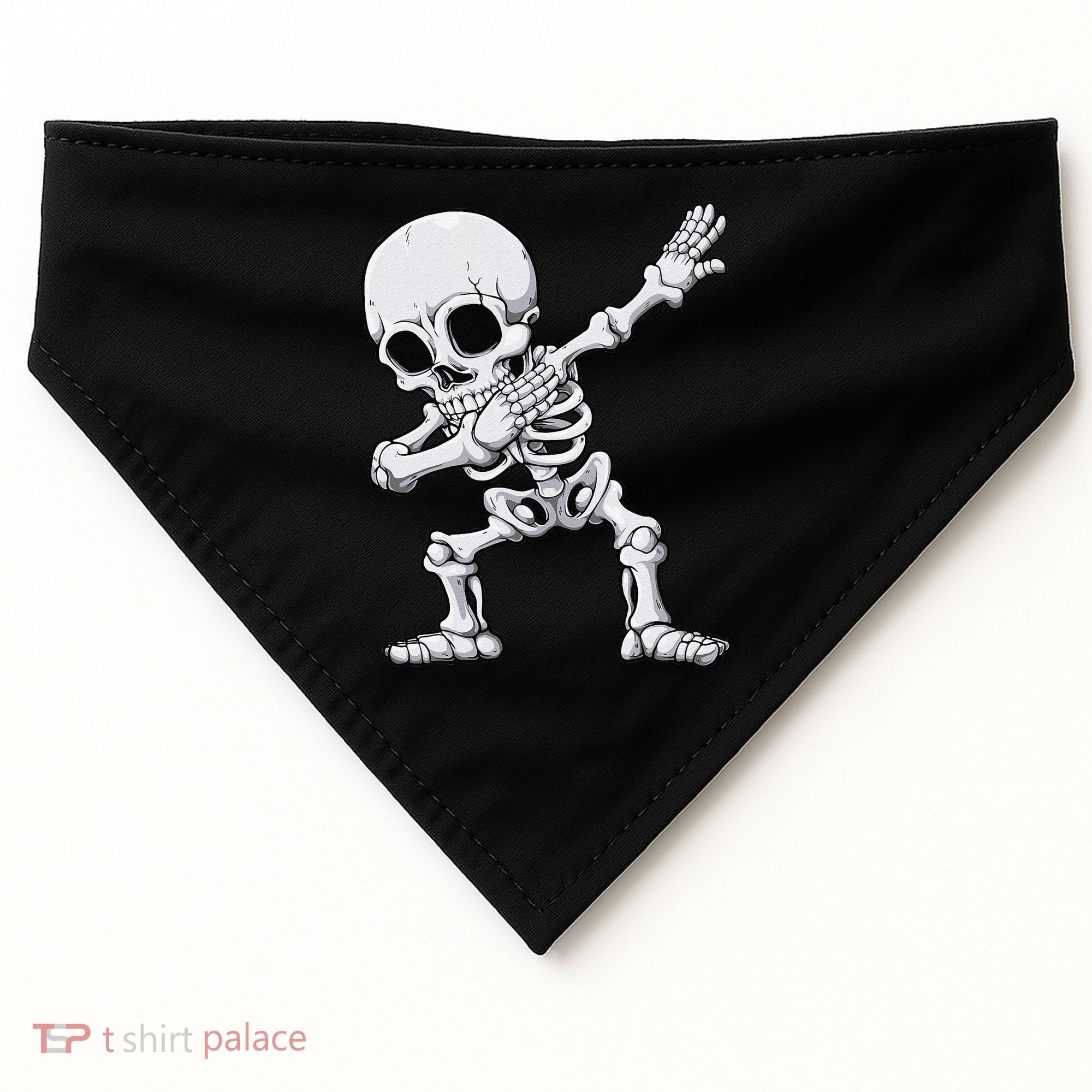 Halloween Dabbing Skeleton Skull Rib Cage Dab Dance USA-Made Doggie Bandana