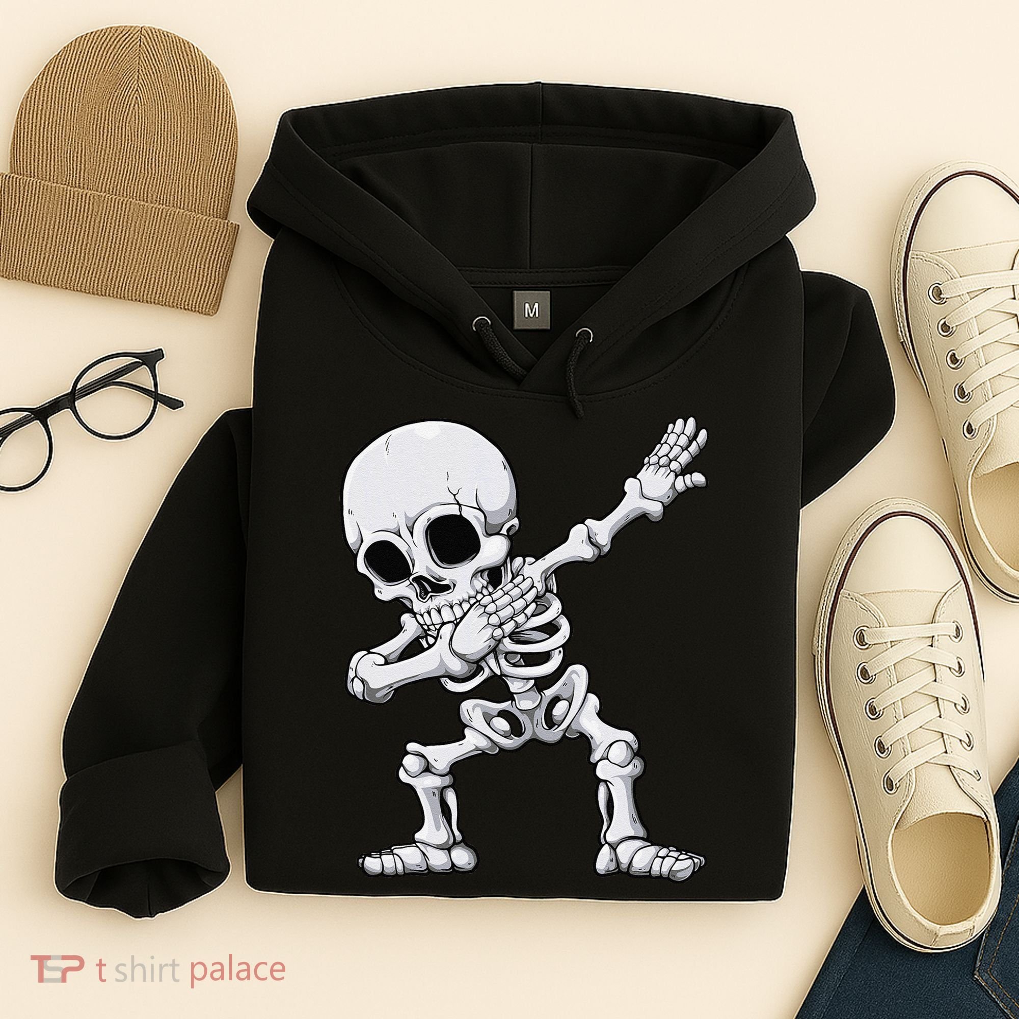 Halloween Dabbing Skeleton Skull Rib Cage Dab Dance Hoodie