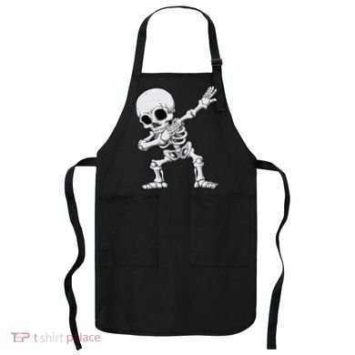 Halloween Dabbing Skeleton Skull Rib Cage Dab Dance Apron