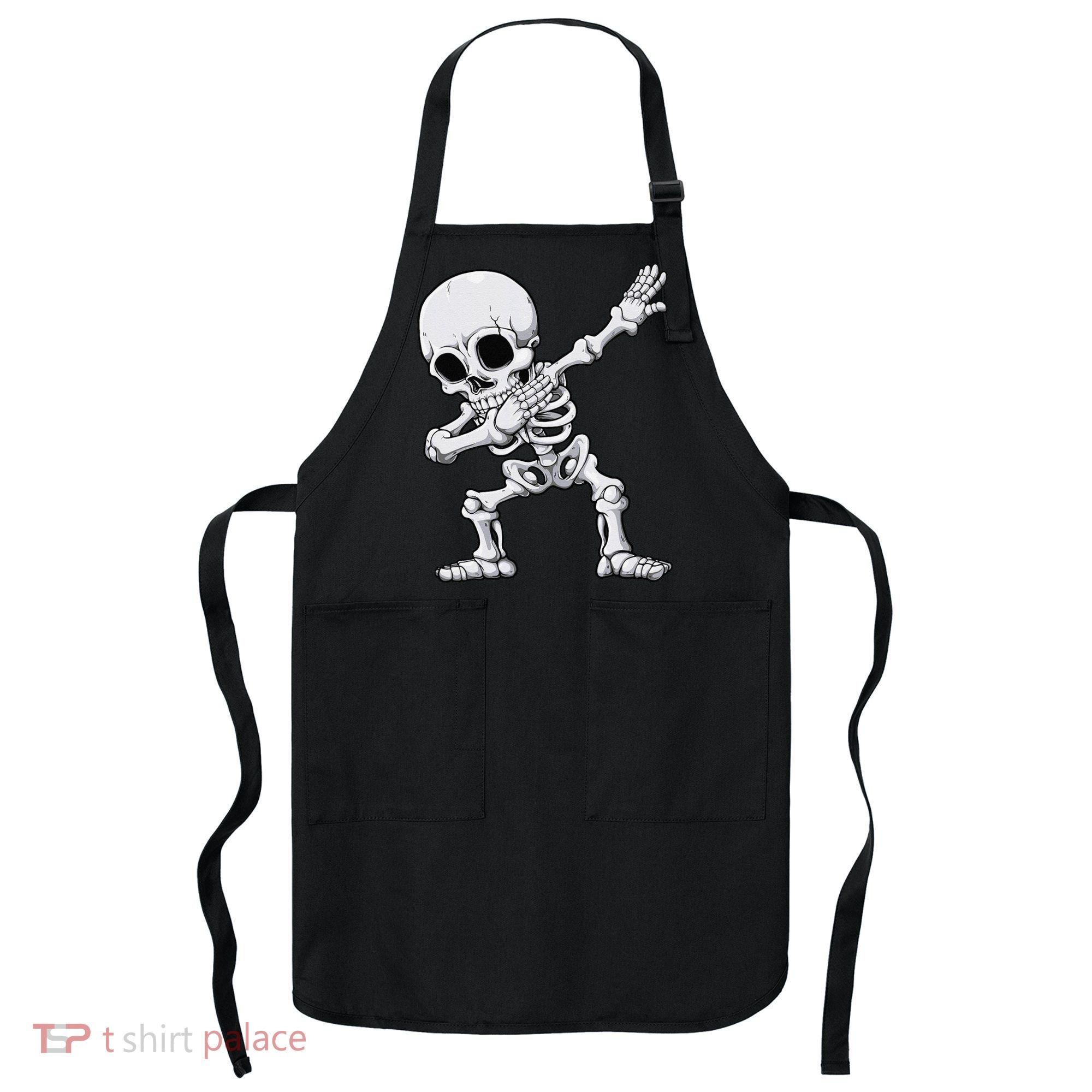 Halloween Dabbing Skeleton Skull Rib Cage Dab Dance Apron