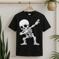 Halloween Dabbing Skeleton Skull Rib Cage Dab Dance T-Shirt thumb 2